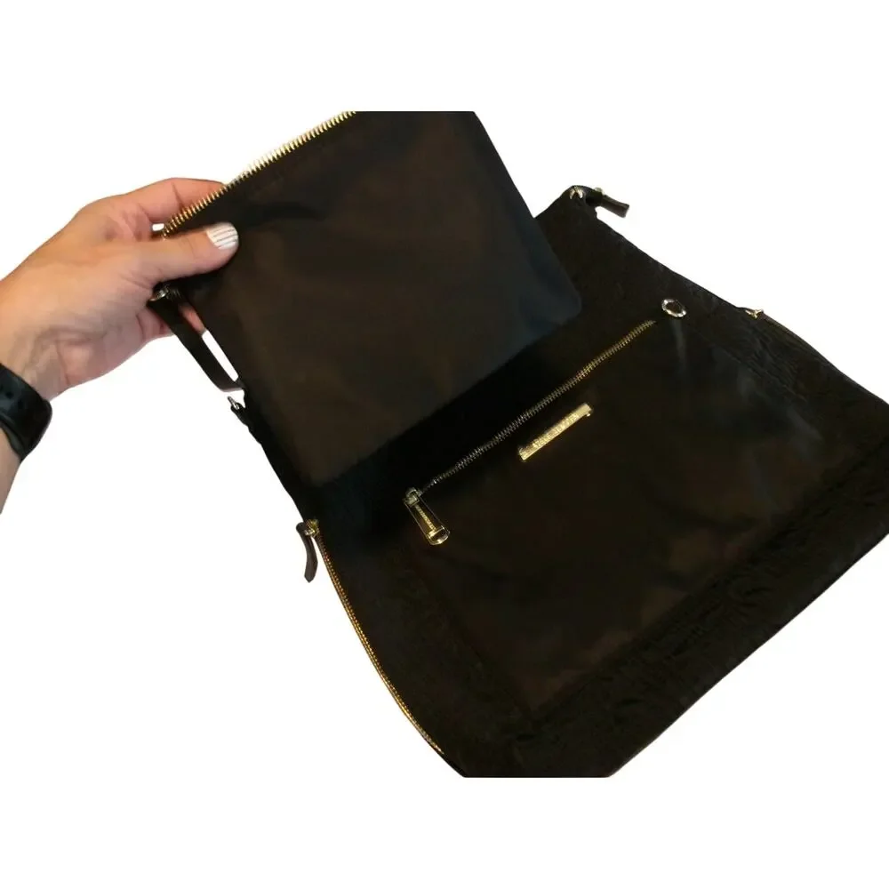 Steve Madden Convertible Backpack Tote Black Gold Hardware Shoulder Bag NWOT